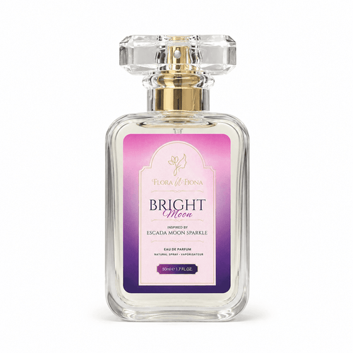 Flora N Fiona Bright Moon inspired perfume bottle on white background