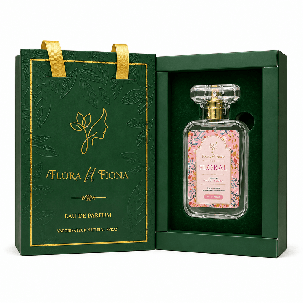 Floral perfume elegant packaging Flora N Fiona